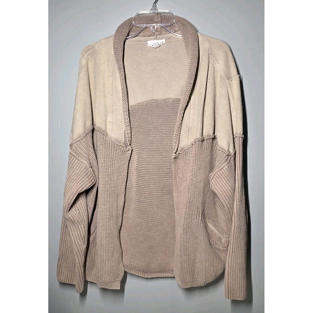 Heyson Cardigan Sweater Womens 2XL Tan Media Chunky Knit Travel